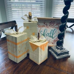Rustic Wooden Boho Cream Farmhouse Decor (Set of 3)